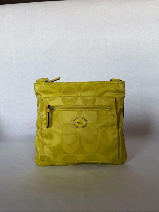Coach Handbags - Coach Signature Nylon Crossbody Bag Bright Yellow A1483-F77408